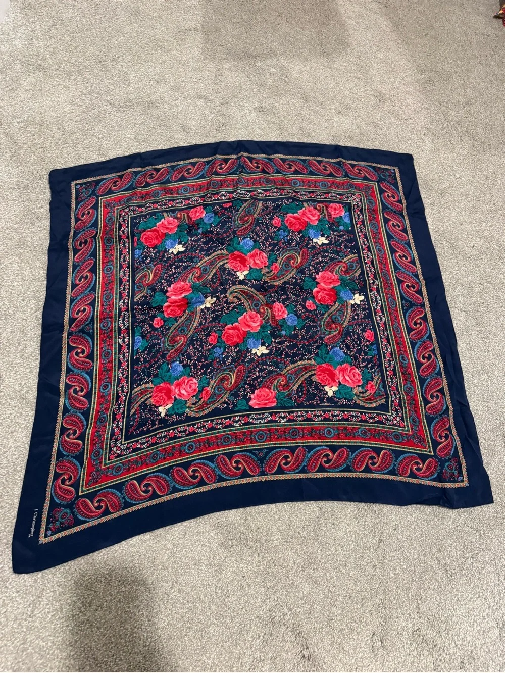✨🌸VTG Women’s Floral Paisley Festival Boho Silk Head Wrap Scarf